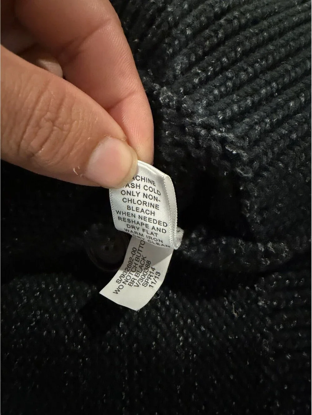 Banana Republic Black Ribbed Knit Crew Neck Button-Front Cardigan Sweater XL